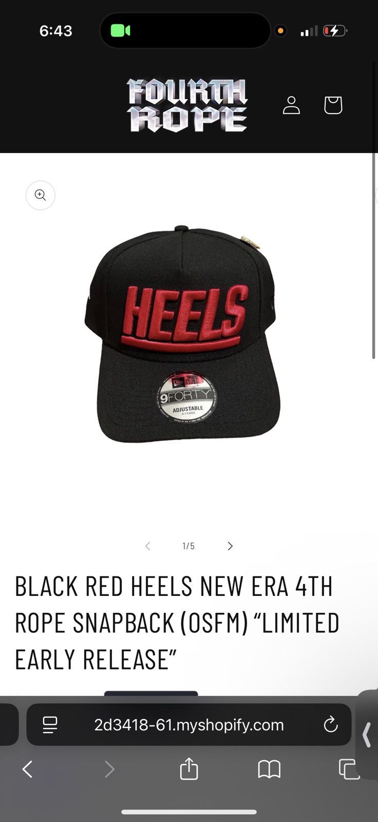 New Era Westside Gunn”Heels” A frame hat EXTERMELY RARE Size ONE SIZE - 1 Thumbnail