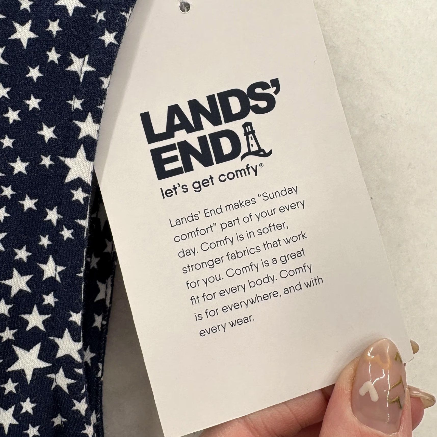 Lands' End Lands' End Dress Womens Large Blue Star Print Sleeveless T-Shirt Knit Patriotic Size L / US 10 / IT 46 - 4 Thumbnail