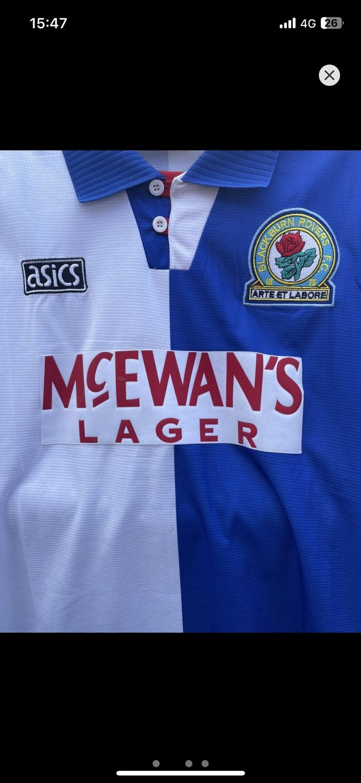 Vintage BLACKBURN ROVERS 1995/1996 ALAN SHEARER HOME FOOTBALL JERSEY Size US S / EU 44-46 / 1 - 2 Thumbnail