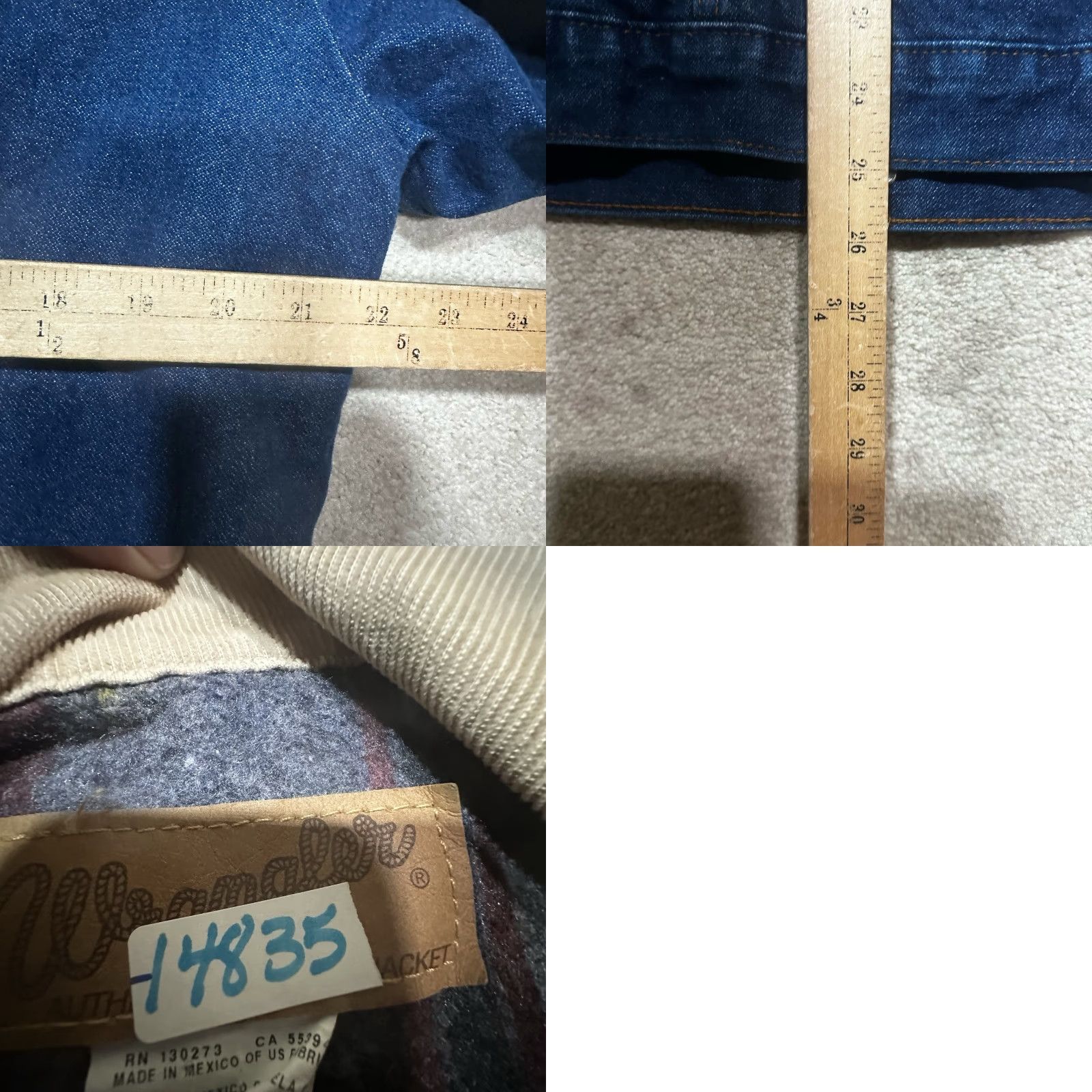 Wrangler VINTAGE Wrangler Western Denim Jacket Mens 40 Blue Corduroy Collar Lined Blanket 74260PW Jacket Size US XXS / EU 40 - 8 Thumbnail