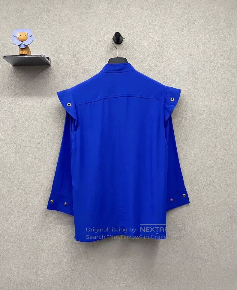 Louis Vuitton Louis Vuitton Klein Blue Silk Shirt Size XS / US 0-2 / IT 36-38 - 3 Thumbnail