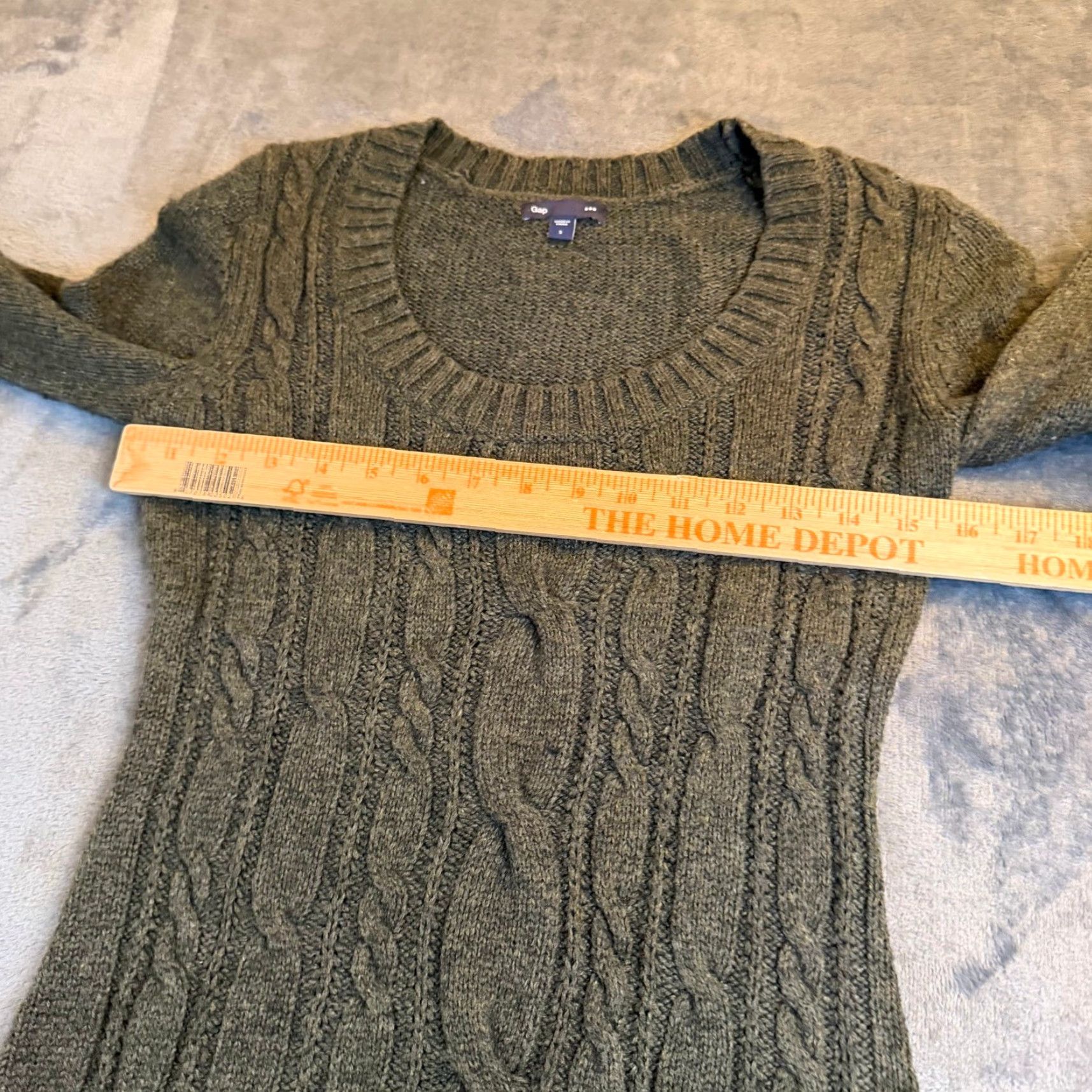 Gap GAP Cable Knit Sweater Olive Green Scoop Neck Long Sleeve Women Small Size S / US 4 / IT 40 - 5 Thumbnail