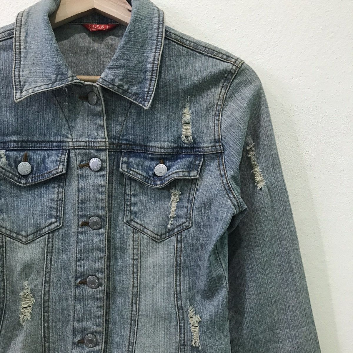 Japanese Brand Japanese Brand S.P.R Distress Denim Jacket Size XS / US 0-2 / IT 36-38 - 3 Thumbnail