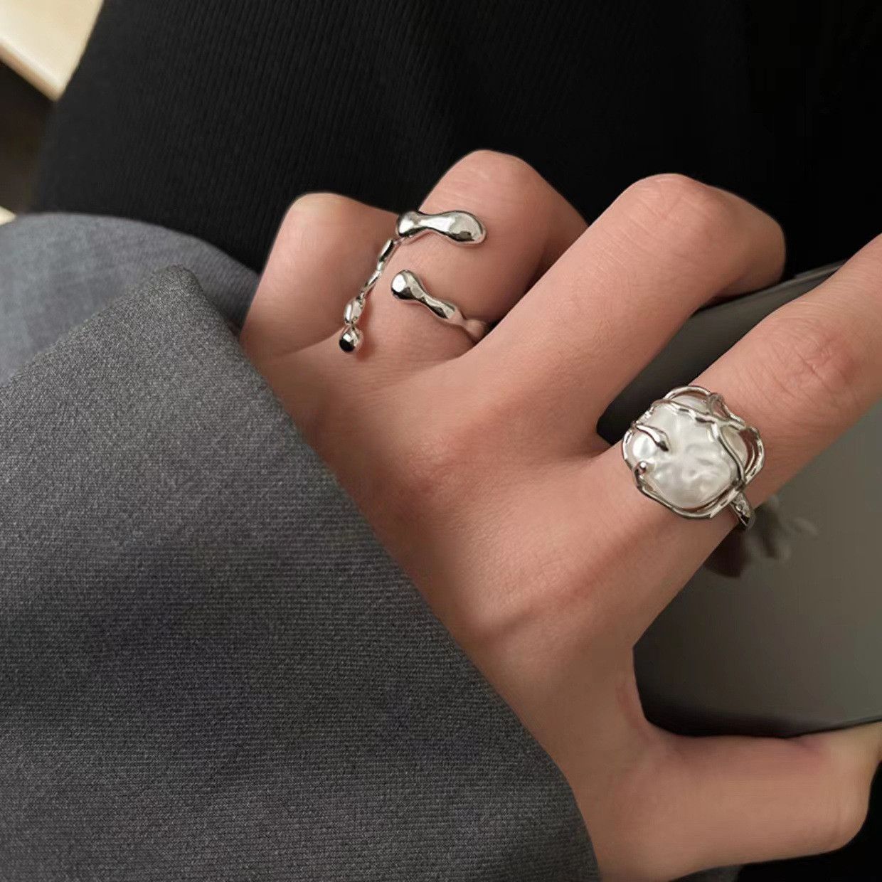 Jewelry New Design Jewelry Rings Open Size Chrome Ring (Size 7-13) Size ONE SIZE - 1 Thumbnail