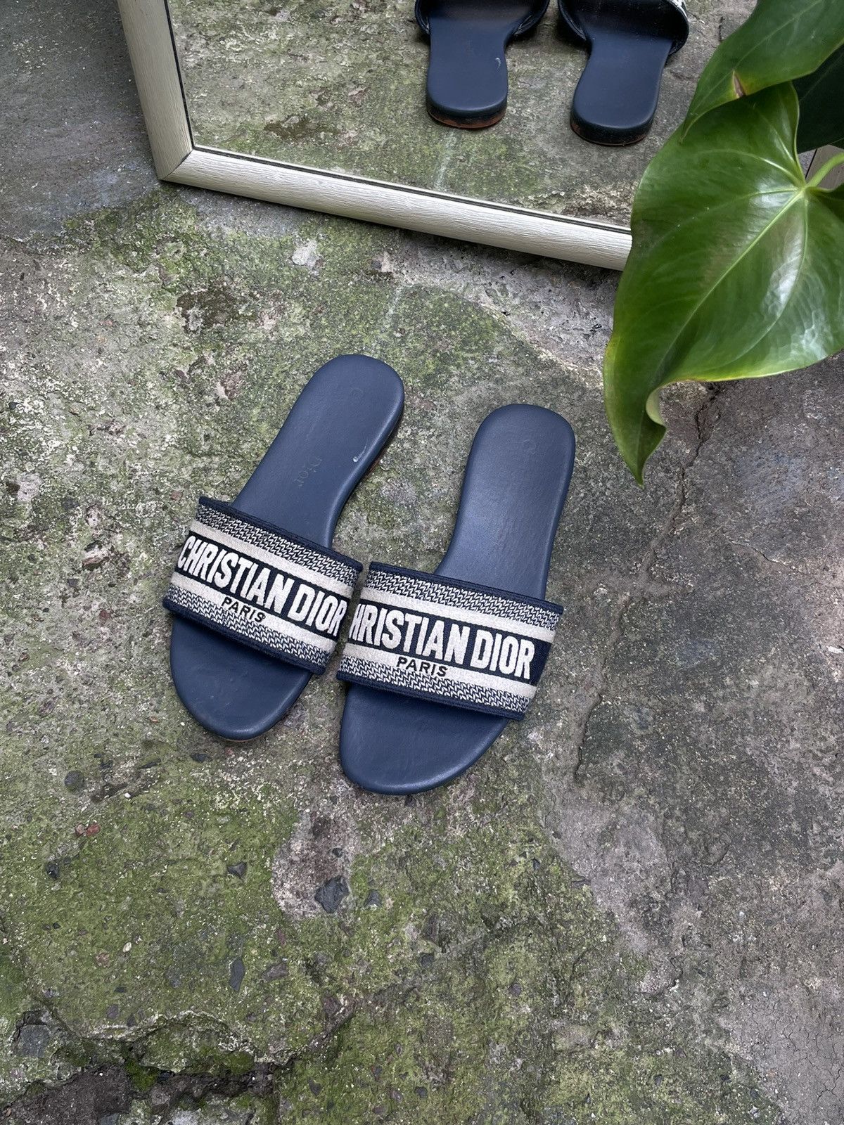 Dior Dior Dway Slide Sandals Maroon Blue Size US 9 / IT 39 - 1 Thumbnail