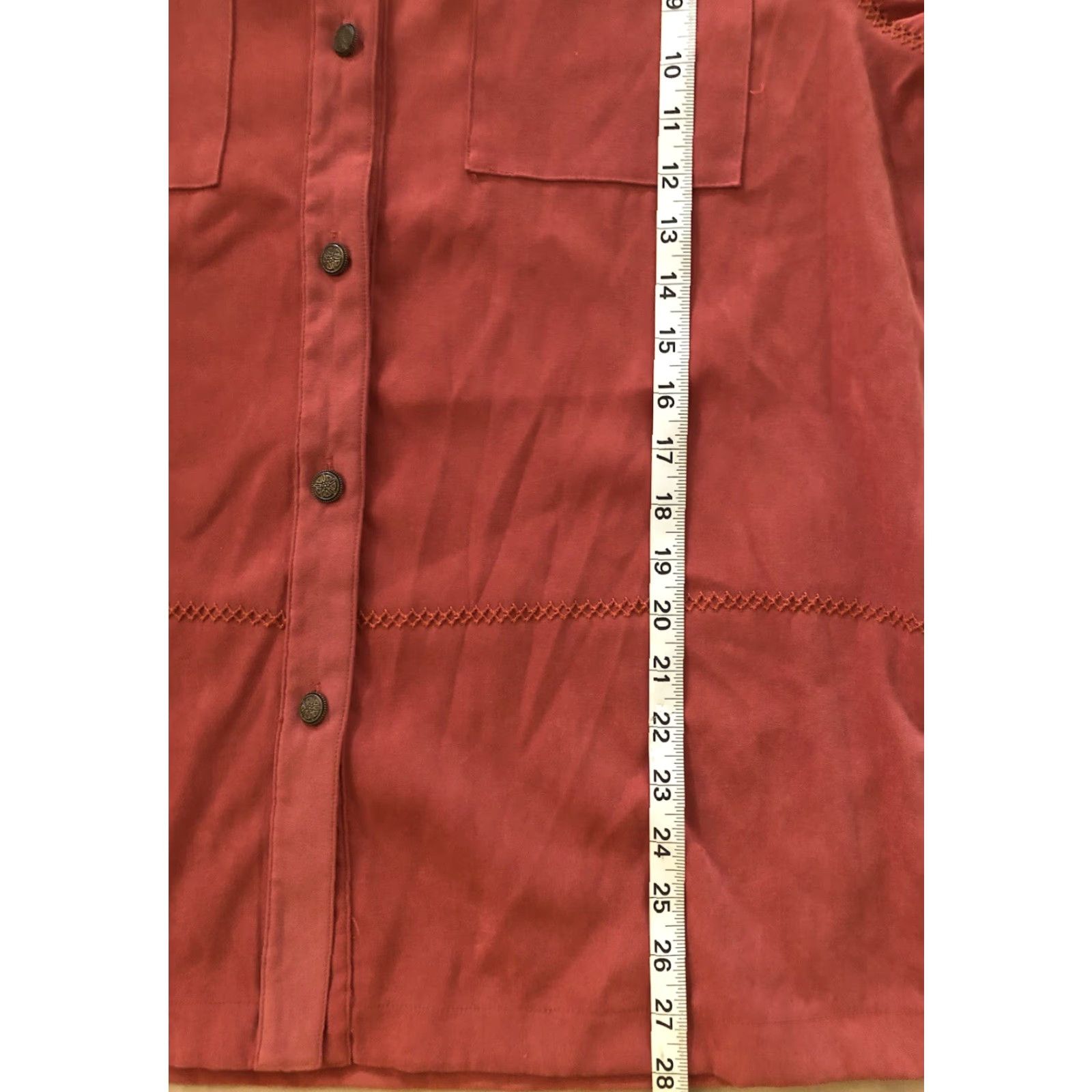 Vintage VINTAGE Alfred Dunner Button-Up Top XL Rust Orange Embroidered Crochet Pocket Back Styled Casual Women's Shirt Size XL / US 12-14 / IT 48-50 - 5 Thumbnail