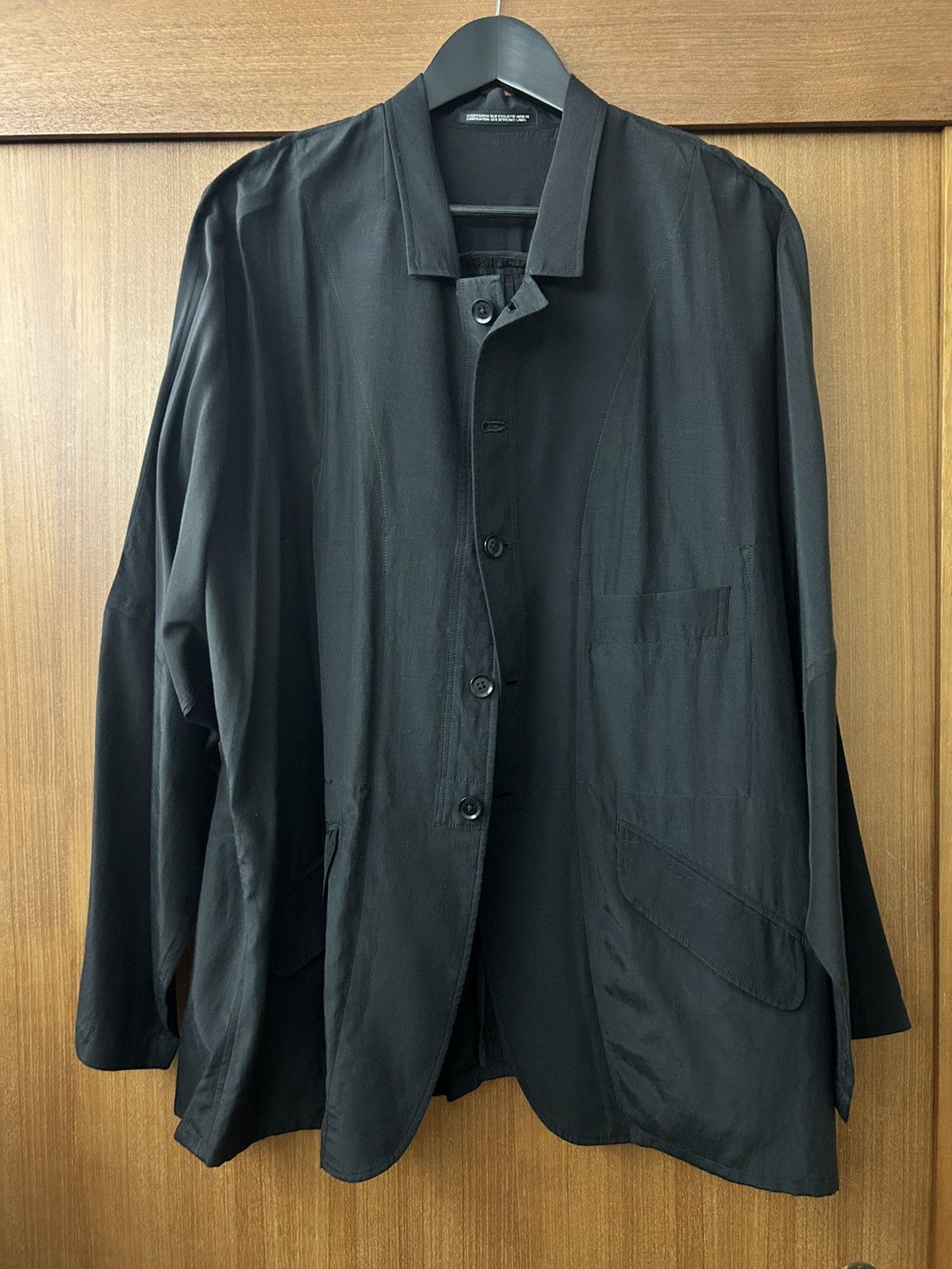 image of Yohji Yamamoto Pour Homme Bat Wing Jacket in Black, Men's (Size Small)