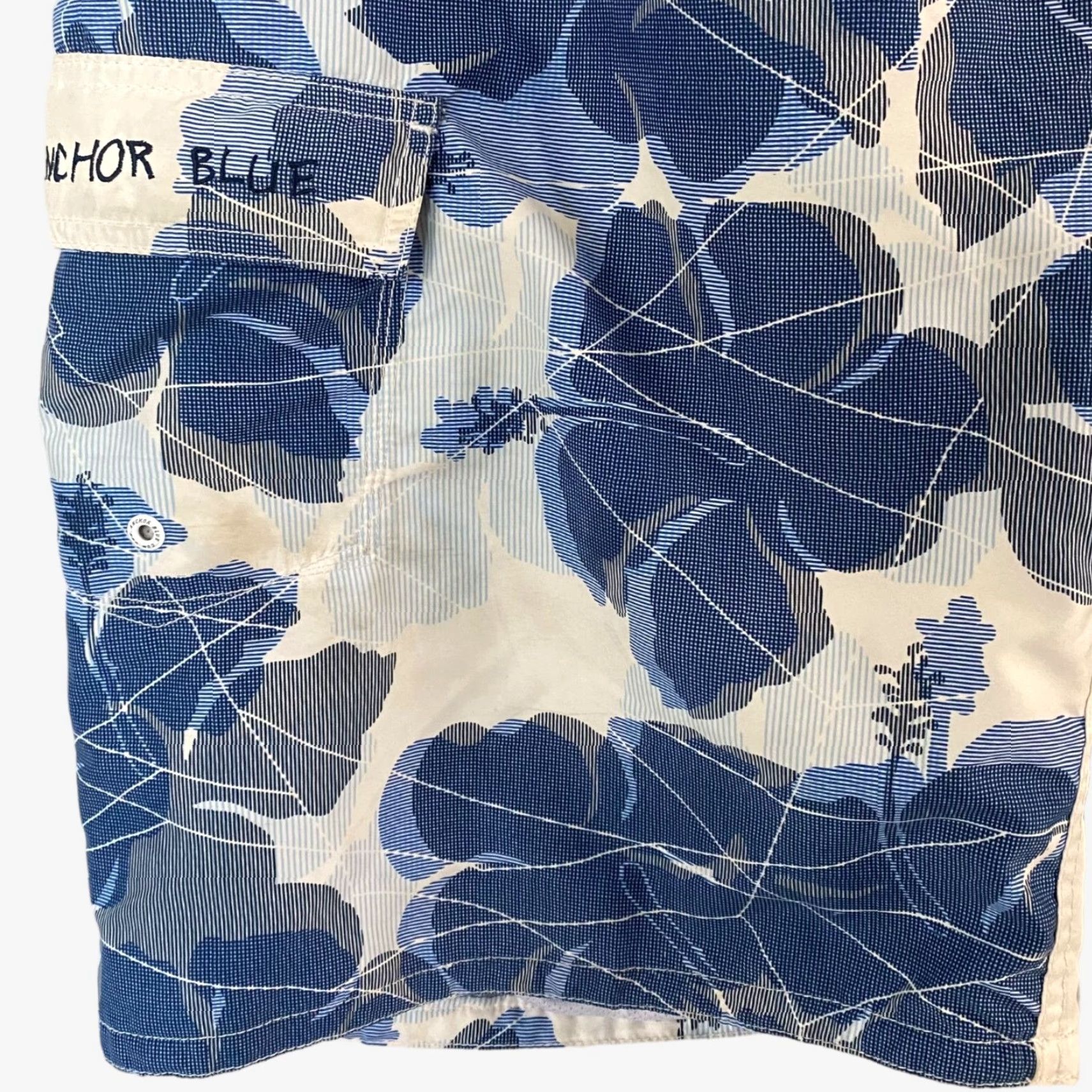 Anchor Blue VINTAGE Anchor Blue Board Shorts Mens 36 White Blue Surf Swim Tropical Print Pockets 100% Polyester Beach Size US 36 / EU 52 - 6 Thumbnail