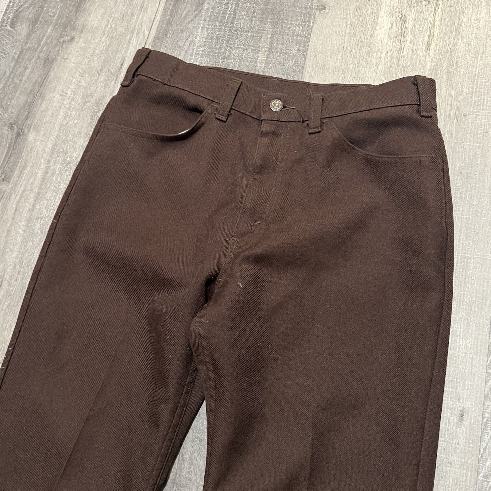 Levi's VTG Levis 517 Brown Sta Prest Boot Cut Pants 60s/70s Dacron Size US 31 - 3 Thumbnail