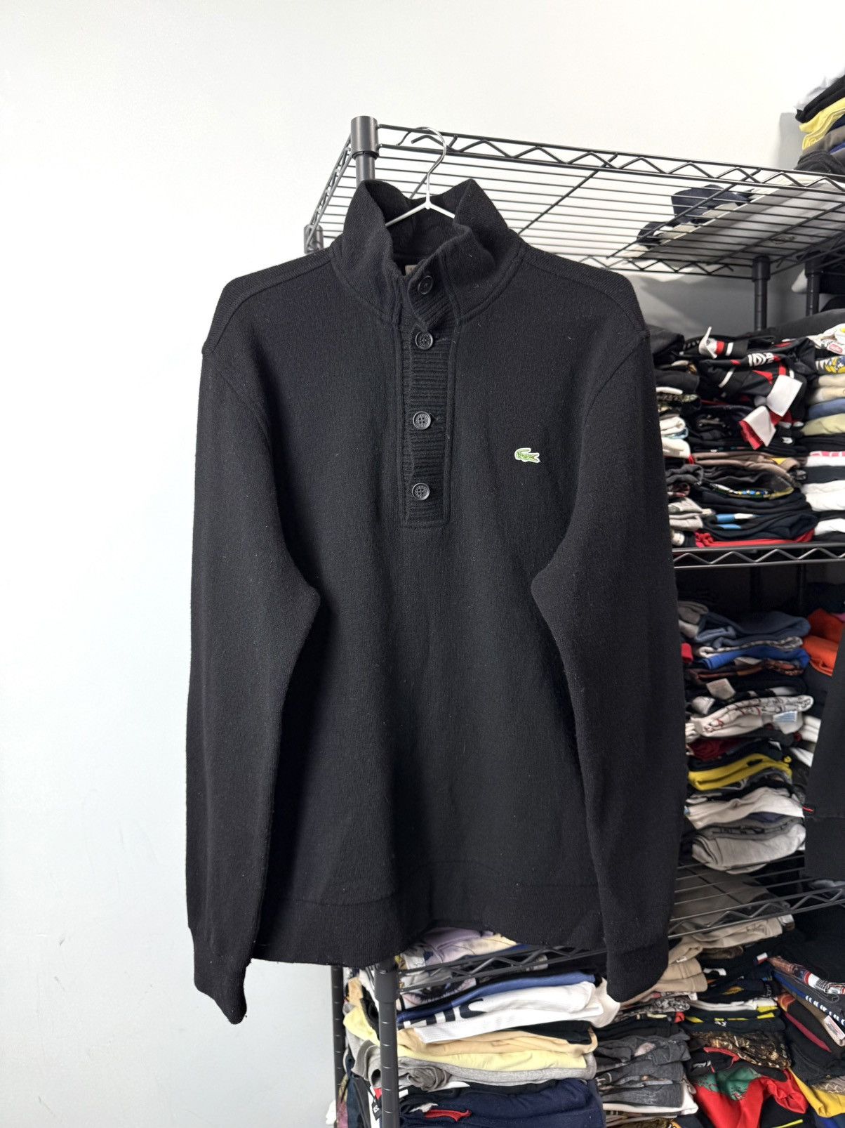 Lacoste × Supreme Supreme LACOSTE Stripe Cardigan Black Large