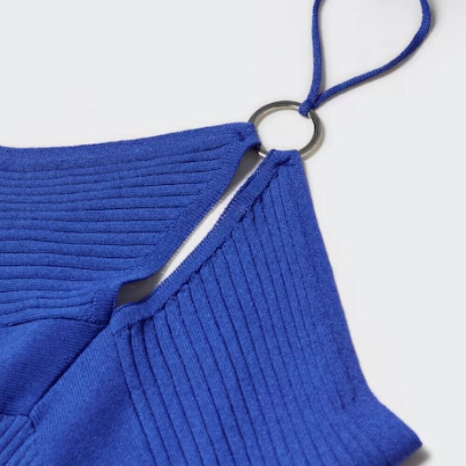 Mango Mango Halter Neck Blue Dress With Metal Detail NWT Size 8 Size M / US 6-8 / IT 42-44 - 7 Thumbnail