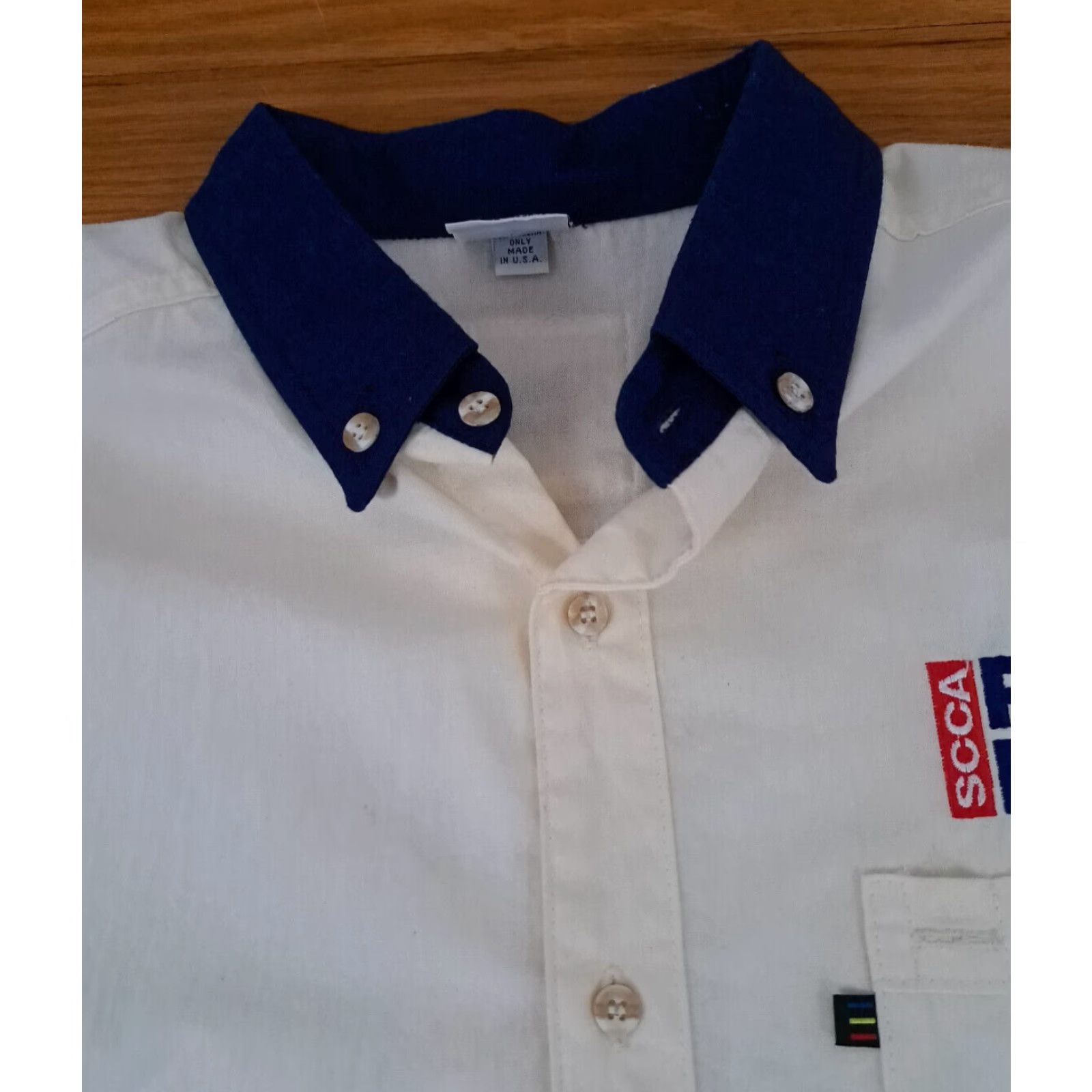 4SDESIGNS Exquisite Designs Shirt L Men Cream Cotton Embroidered USA Button-Up Short Sleeve Canvas Jacket? Size US L / EU 52-54 / 3 - 7 Thumbnail