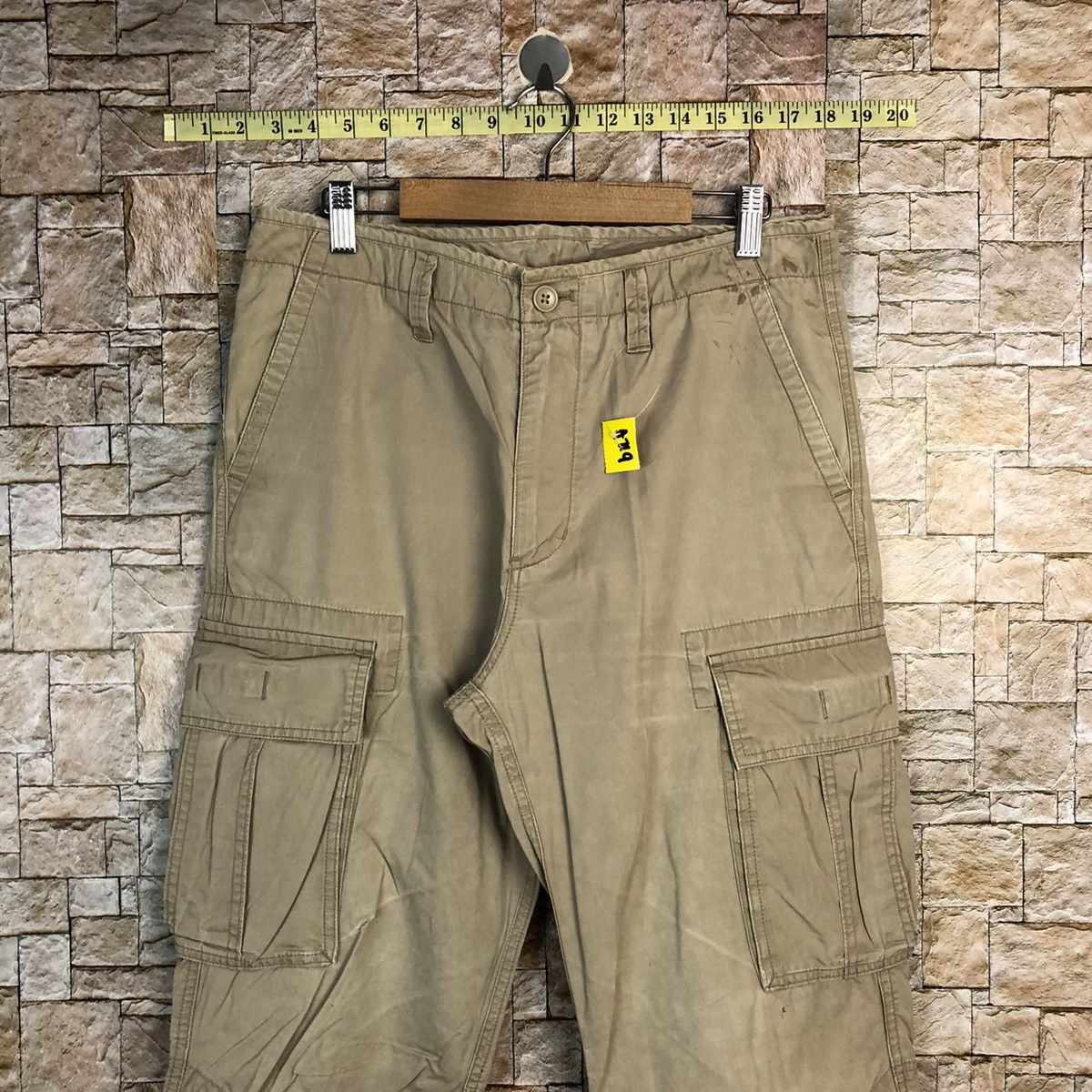 Japanese Brand Top Valu Brown Cargo Multipocket Pants #A719 Size US 32 / EU 48 - 4 Thumbnail