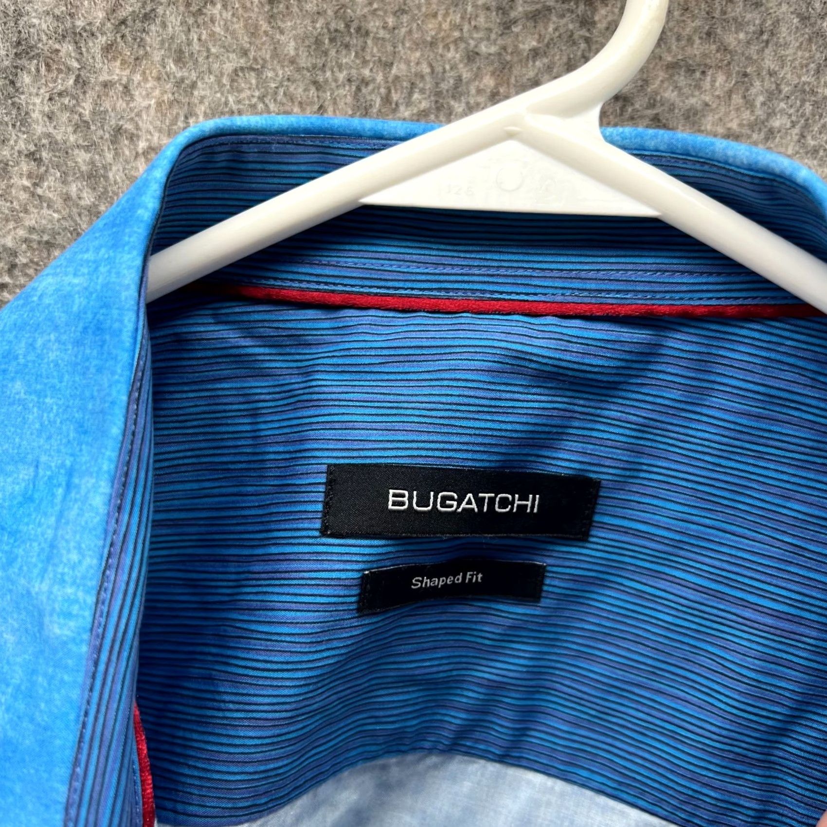 BUGATCHI Bugatchi Shirt Mens Large Blue Striped Button-Down Oxford Shaped Fit Size US L / EU 52-54 / 3 - 7 Thumbnail