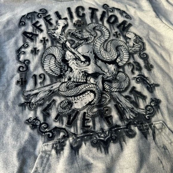 Affliction AFFLICTION LIVE FAST PULLOVER HOODIE SZ MEDIUM M Size US M / EU 48-50 / 2 - 2 Thumbnail