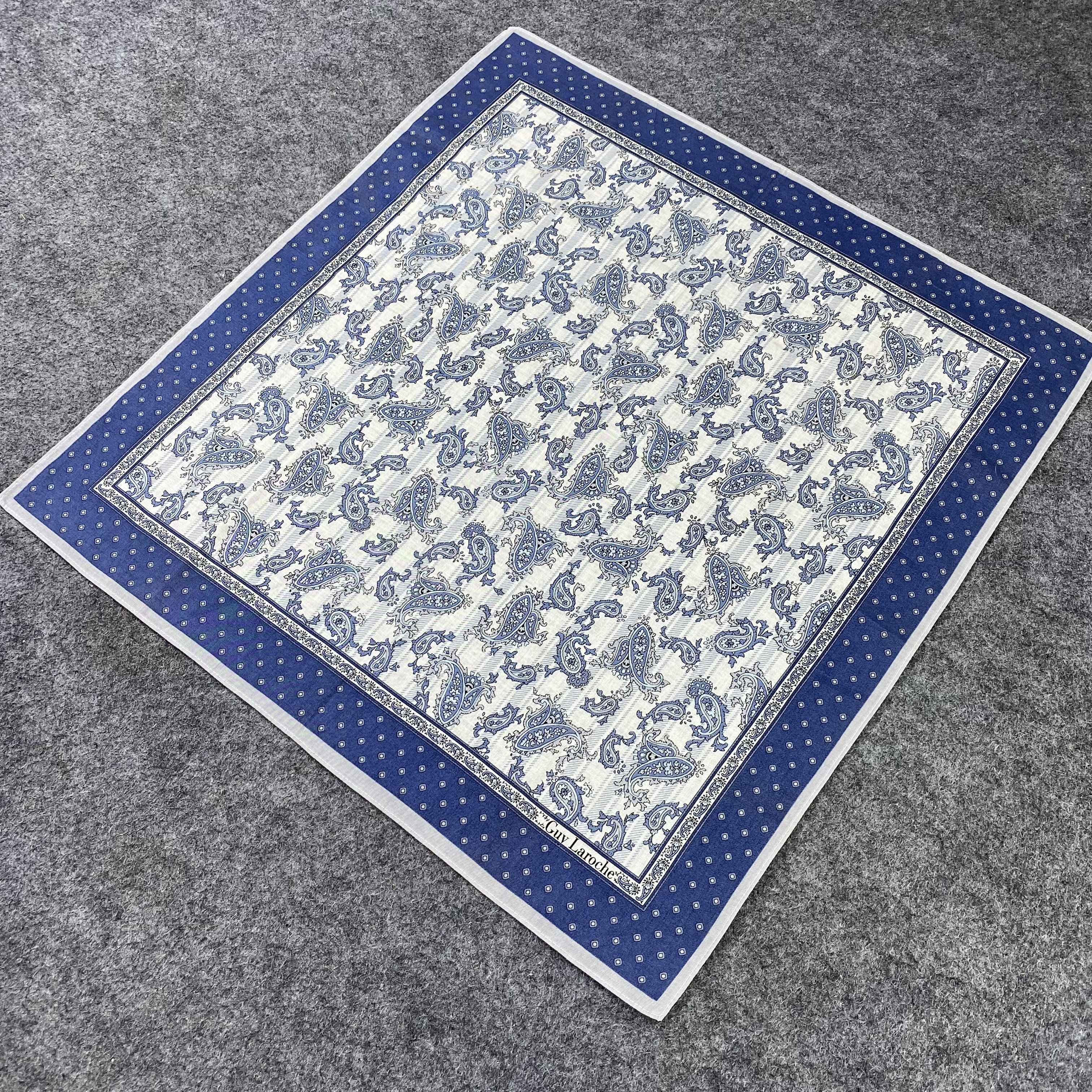 Guy Laroche × Vintage Guy Laroche Paislee Handkerchief Neckerchief Bandana -B618 Size ONE SIZE - 4 Thumbnail