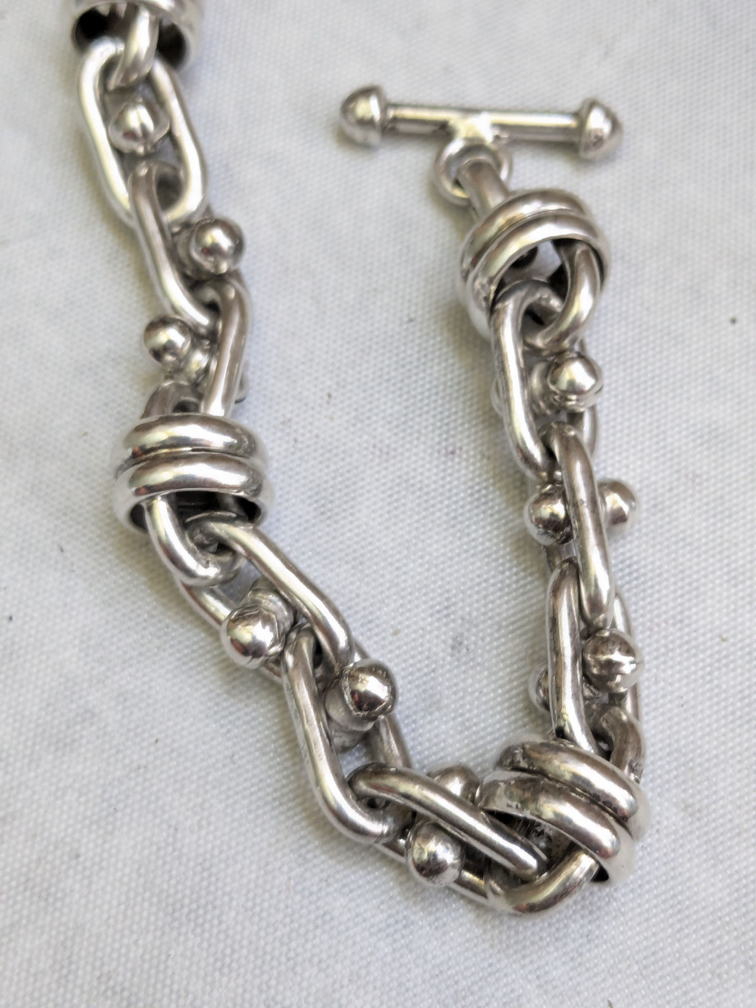 Jewelry Sterling Silver Bracelet DNA Knot 6.25" Biker Heavy Size ONE SIZE - 10 Thumbnail