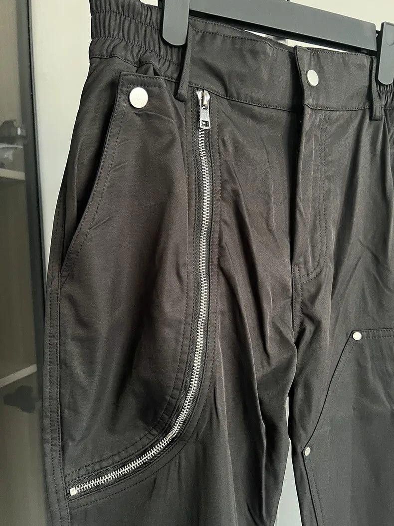 Black Straight-Leg Pants with Zipper Detail