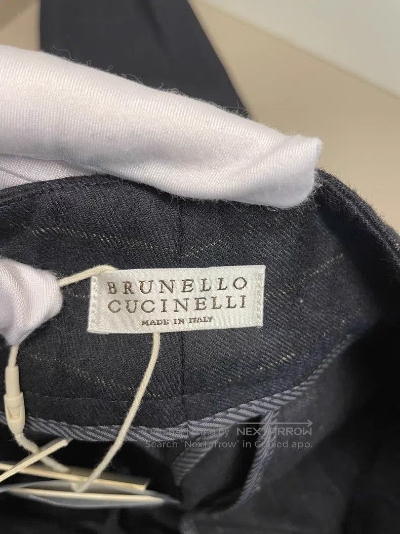 Brunello Cucinelli Brunello Cucinelli Black Gold Thread First Cut Wool Trouse Size 42" / US 20 - 3 Thumbnail