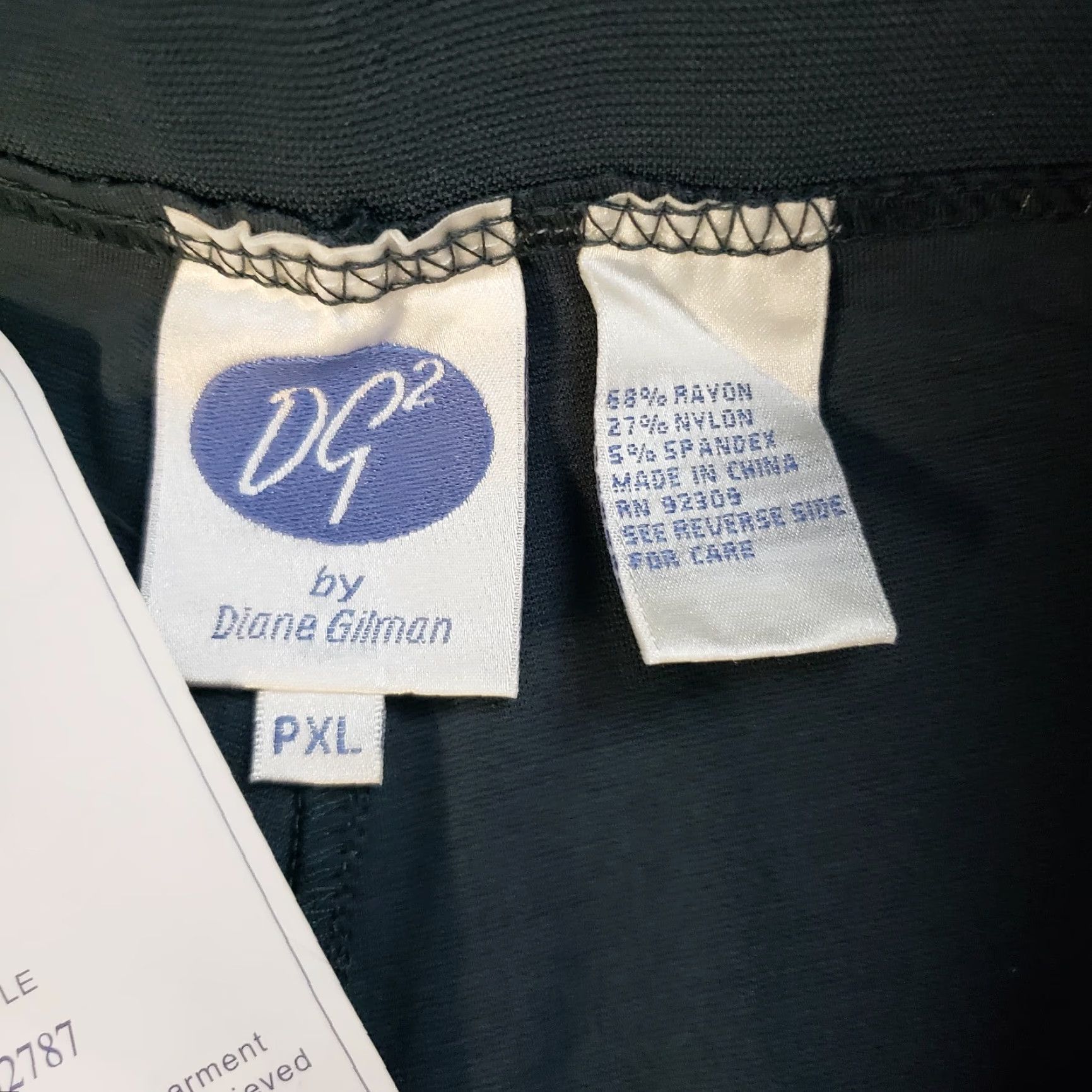 Vintage DG2 Diane Gilman Womens Pull On Pants PXL Gray Blue High Rise Pants Womens Pull On Gray Blue PXL 28in Inseam 11.5 Rise Bootcut Petite Shoes Womens Size 40" / US 18 - 6 Thumbnail