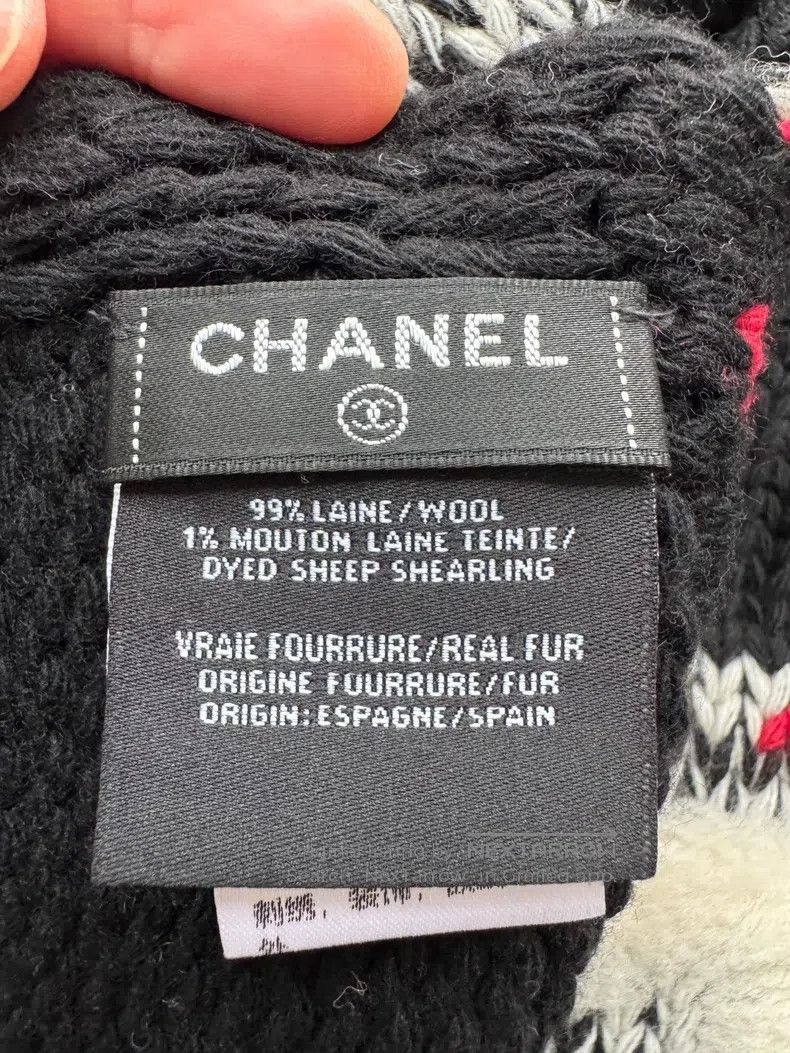 Chanel Chanel 19K wool three-dimensional logo wool scarf Size ONE SIZE - 6 Thumbnail