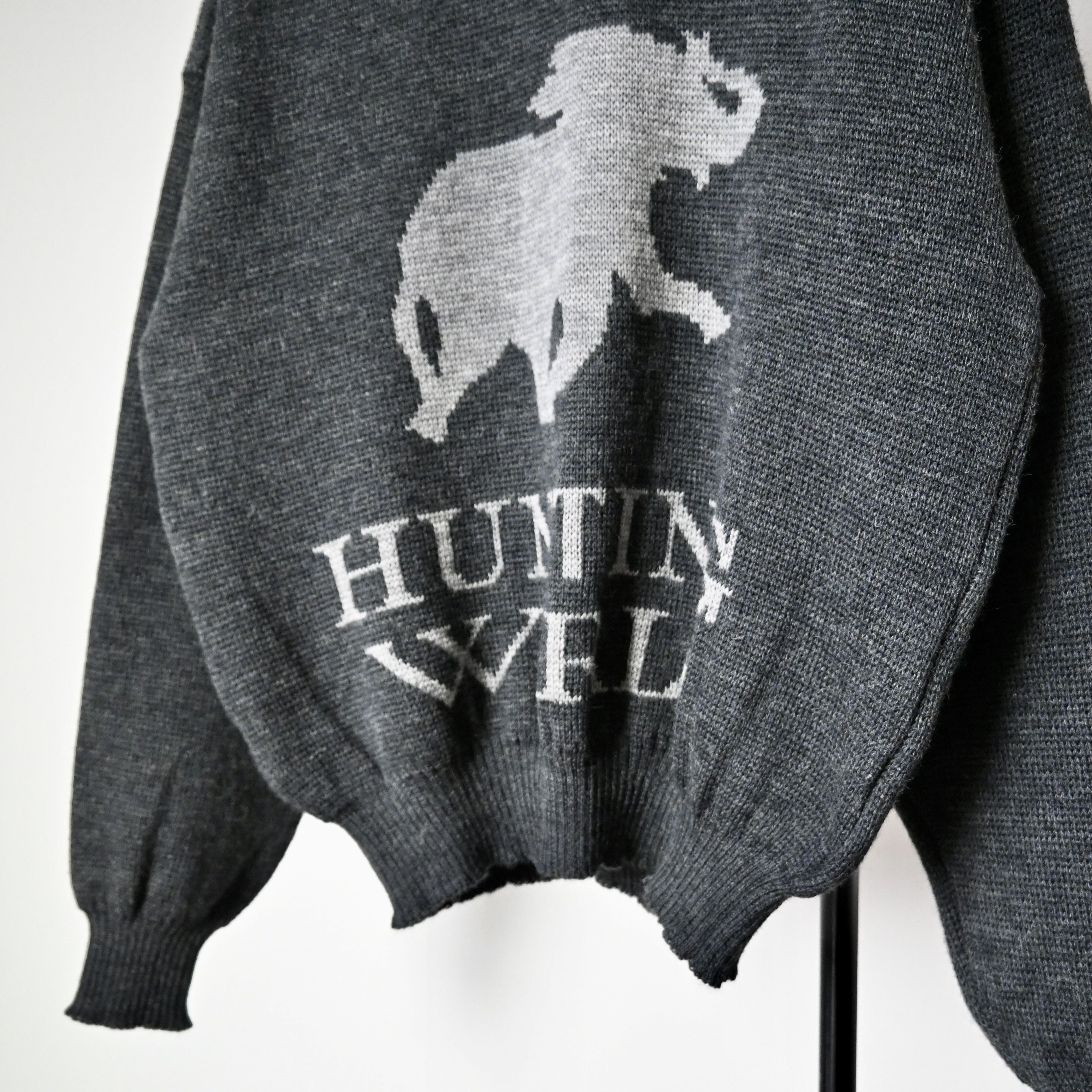 Vintage VTG 1990s HUNTING WORLD iconic logo knit sweater, made in UK Size US M / EU 48-50 / 2 - 6 Thumbnail