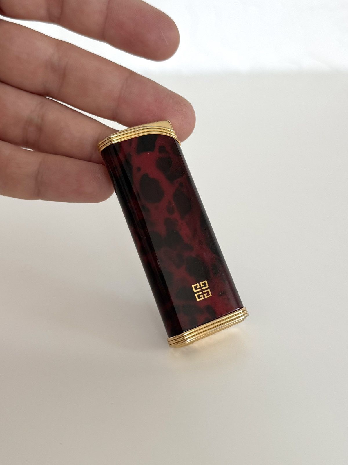 ★ ELEGANCE ART DECO DARK RED GOLD GIVENCHY LIGHTER