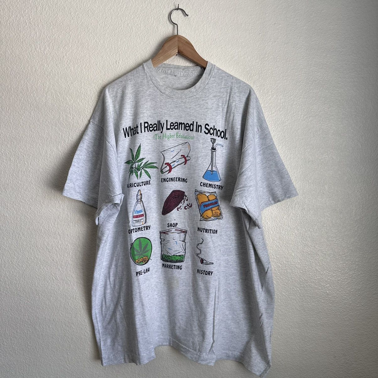Vintage Vintage 420 Higher Education Shirt Size 2XL XXL / 3XL XXXL Size US XXL / EU 58 / 5 - 1 Thumbnail