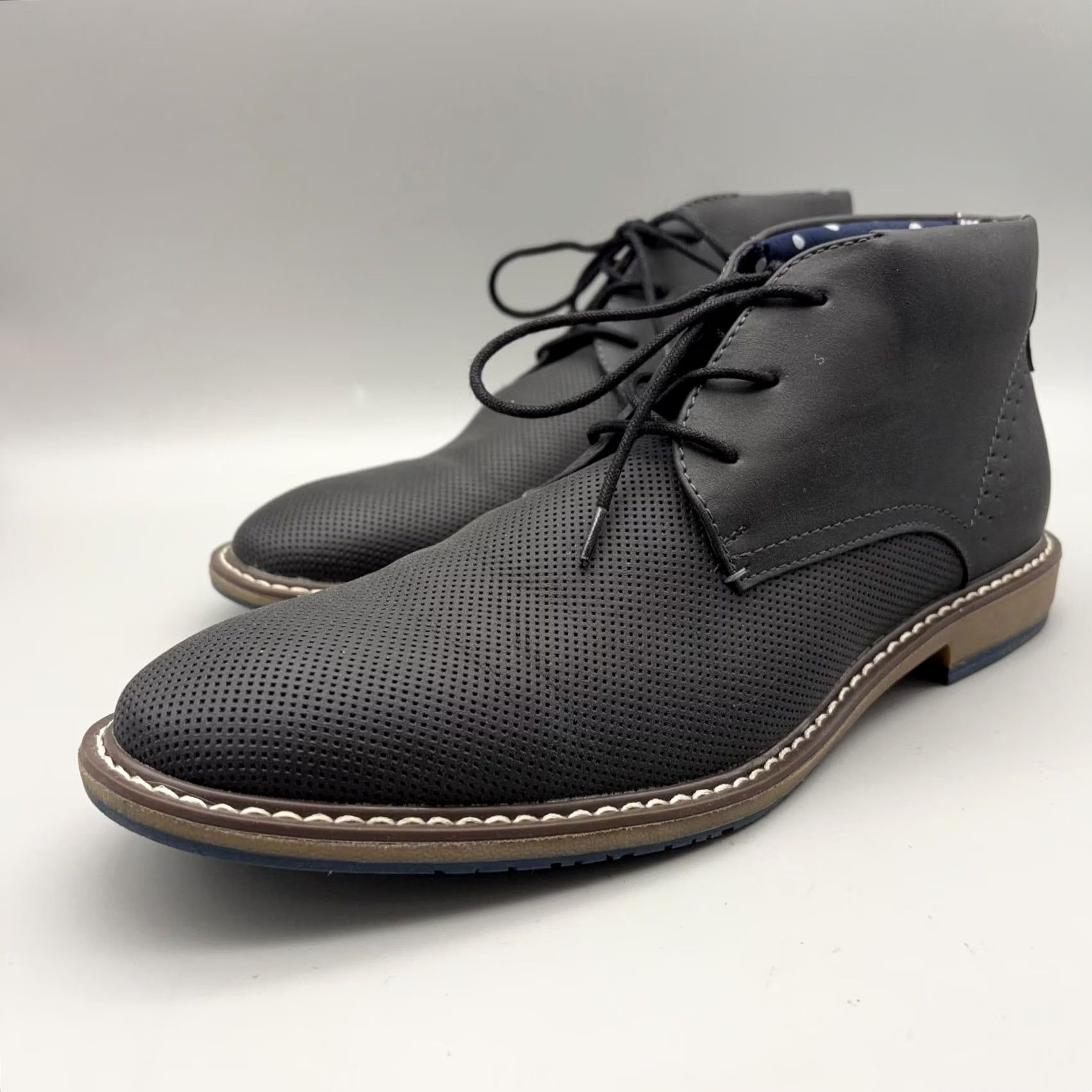 Vintage Madden Boots Mens 10 Black Chukka Ankle Lace Up Dress Casual M-Sestin Size US 10 / EU 43 - 3 Thumbnail