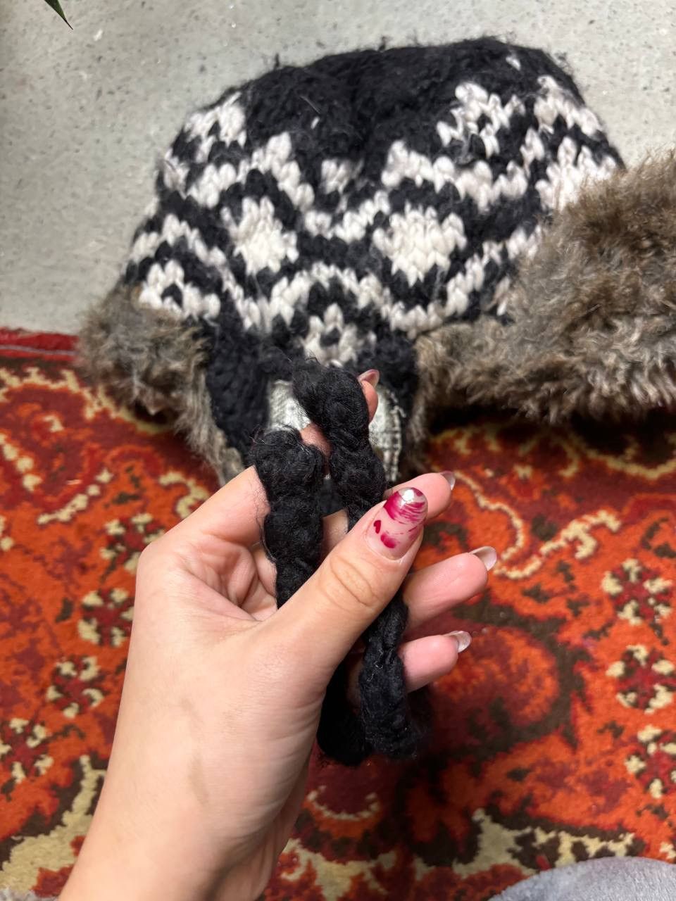 Hysteric Glamour × Vintage Vintage Y2K Japanese brand Ushanka Wool Knitted opium fur Size ONE SIZE - 2 Thumbnail