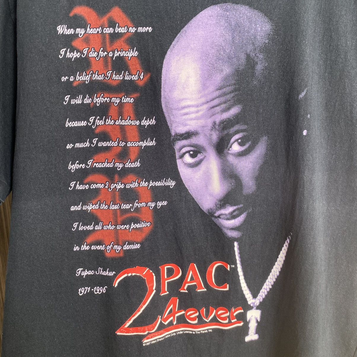 Rap Tees Vintage Faded 90s 2pac 4ever Tupac ERD GRUNGE GRAIL RAP TEES Size US L / EU 52-54 / 3 - 5 Thumbnail