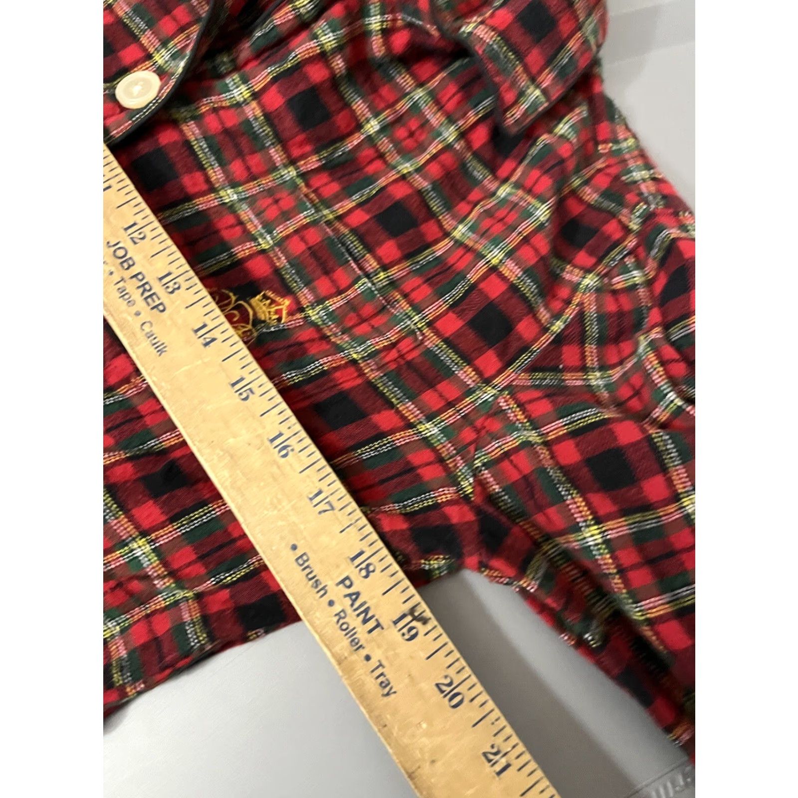 Ralph Lauren Lauren Ralph Lauren Womens Sleepshirt Medium Red Plaid 3/4 Sleeve Button Collared Size L / US 10 / IT 46 - 6 Thumbnail