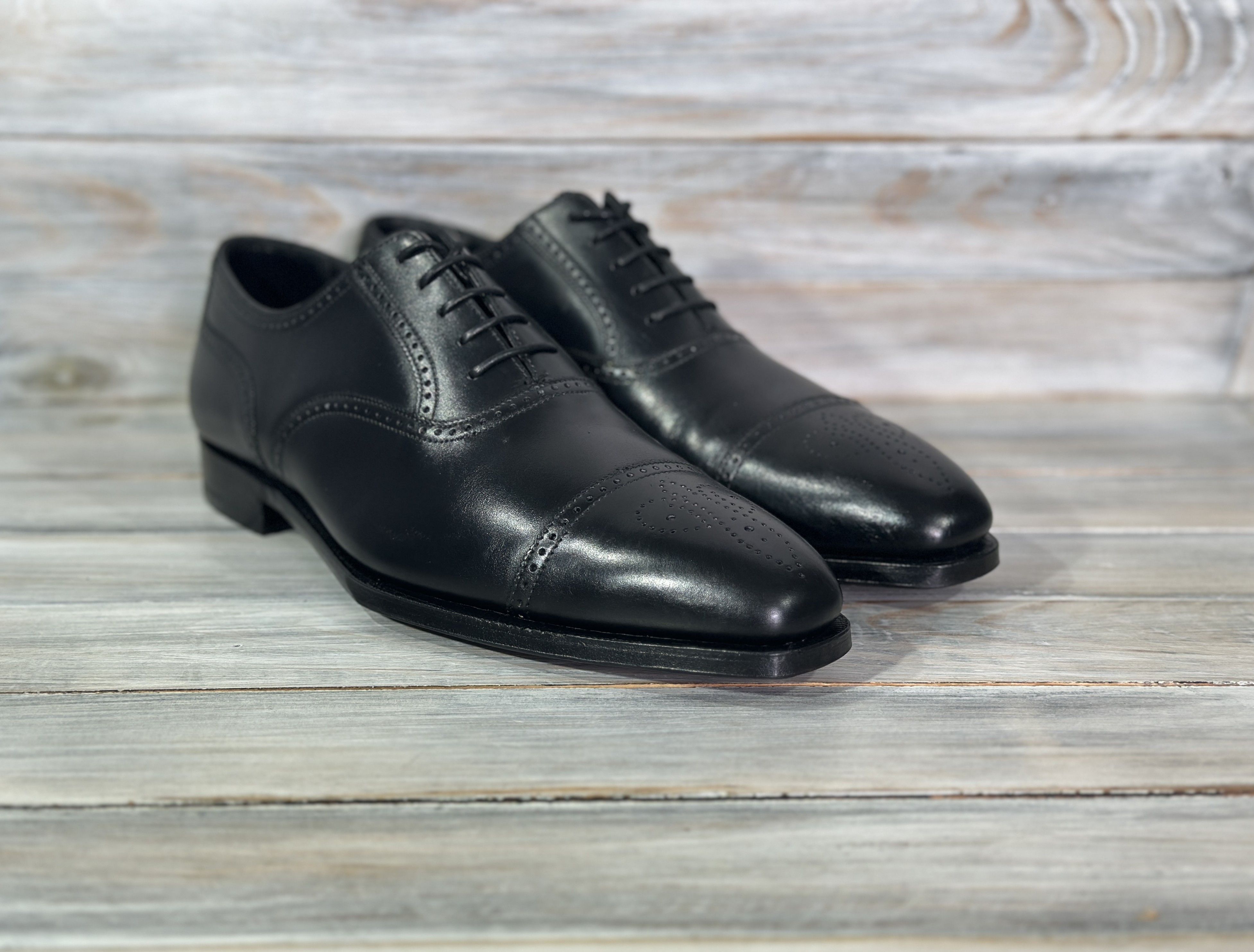 Crockett & Jones CROCKETT JONES Selborne Black Calf Made In England Luxury Size US 8 / EU 41 - 2 Thumbnail