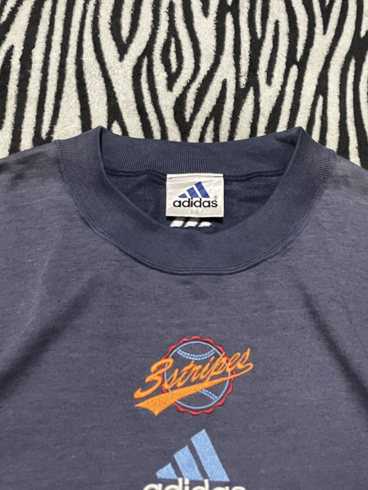 Adidas × Descente × Vintage Sunfaded Adidas Three Stripe Vintage MLB Crewneck Size US XL / EU 56 / 4 - 4 Thumbnail