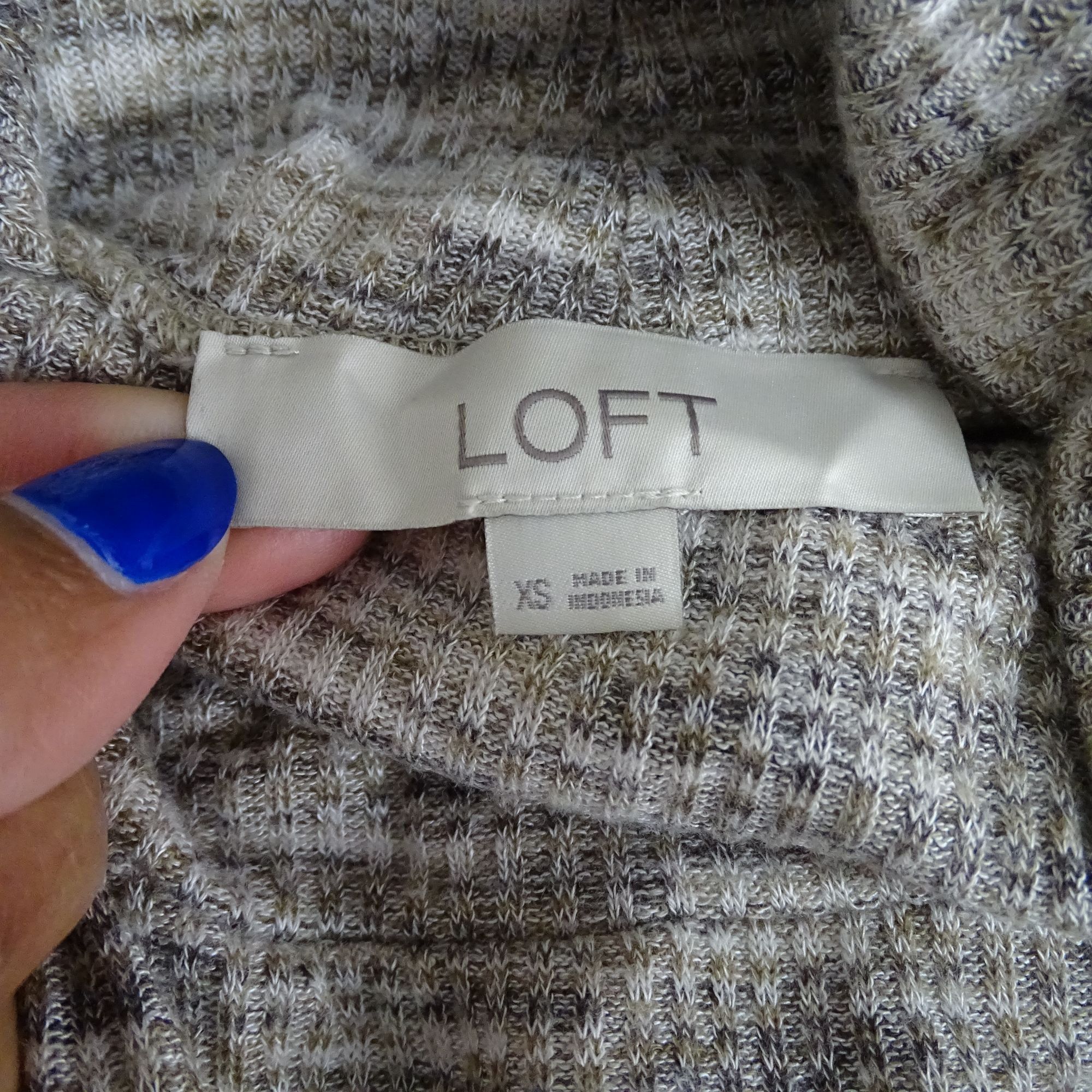 Loft Ann Taylor Loft Brown Cream Turtleneck Knit Top Size XS Size XS / US 0-2 / IT 36-38 - 4 Thumbnail