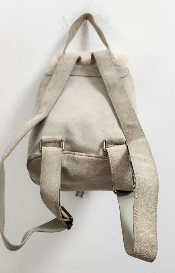 Women's UGG AUSTRALIA beige Suede Shearling Mini Backpack