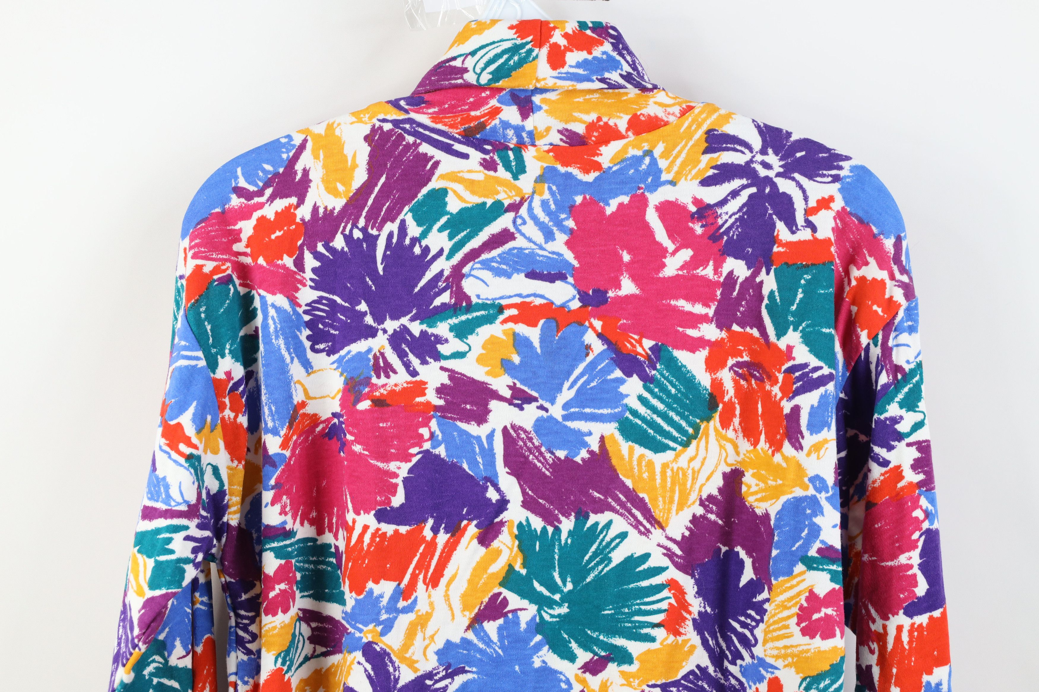 Vintage Vintage 90s Streetwear Abstract Flower Turtleneck T-Shirt Size S / US 4 / IT 40 - 9 Thumbnail