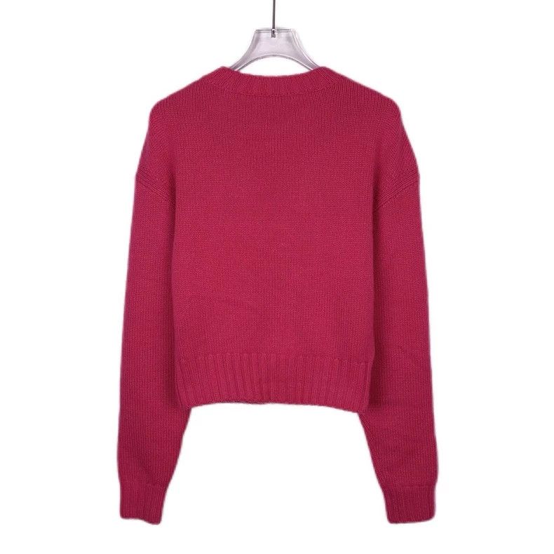 Chanel Chanel Logo letter beaded design round neck pink cashmere k Size XS / US 0-2 / IT 36-38 - 2 Thumbnail