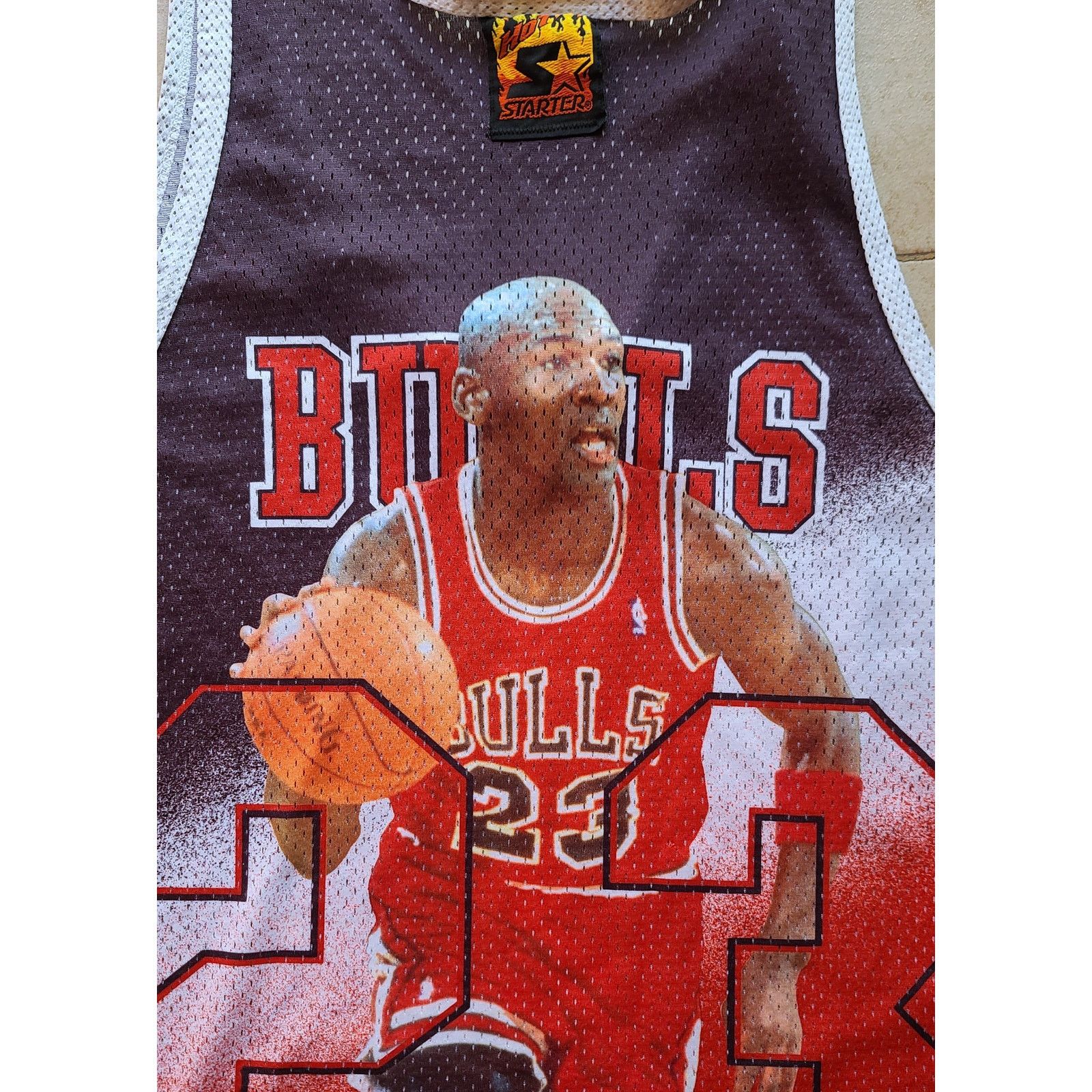 Jordan Brand × NBA × Starter JORDAN #23 Chicago Bulls 90s STARTER jersey Hot NBA vintage Size US L / EU 52-54 / 3 - 1 Thumbnail