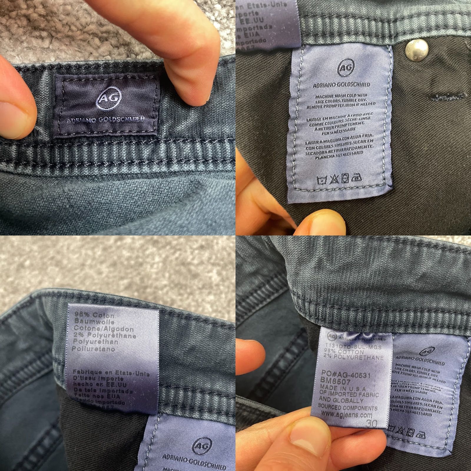 AG Adriano Goldschmied Slim Straight Jeans Mens 30 Blue Denim Classic