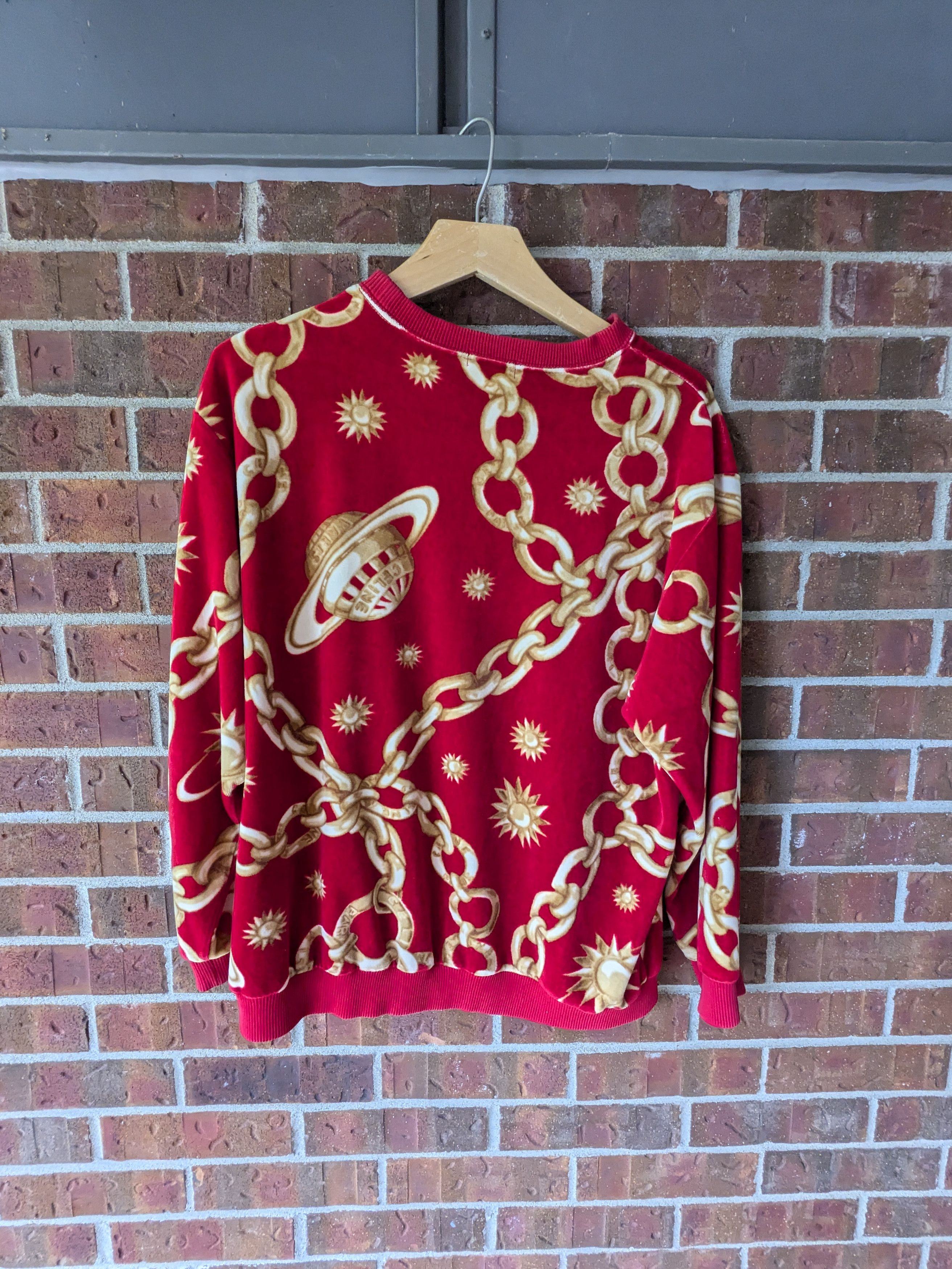Celine Red Celine orb and chain sweater Size M / US 6-8 / IT 42-44 - 2 Thumbnail