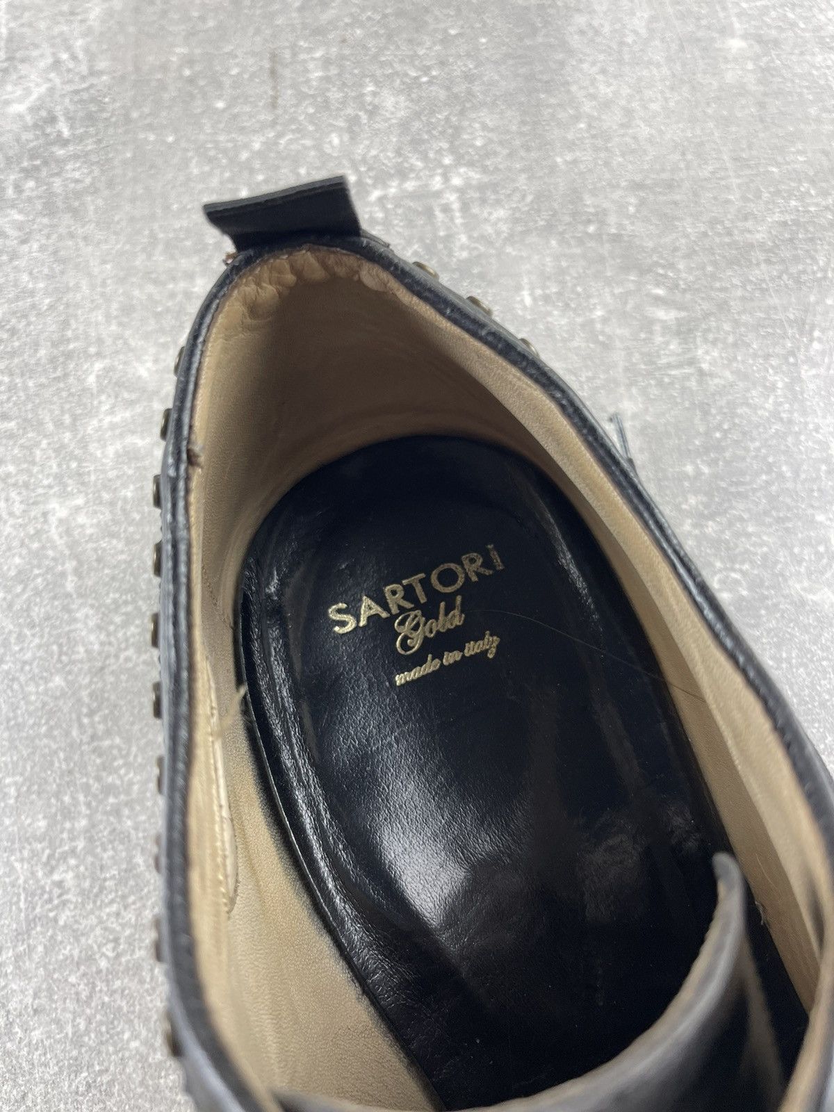 Genuine Leather Sartori Gold Studded Brogue Leather Avant Garde Italy Shoes Size US 10 / EU 43 - 9 Thumbnail