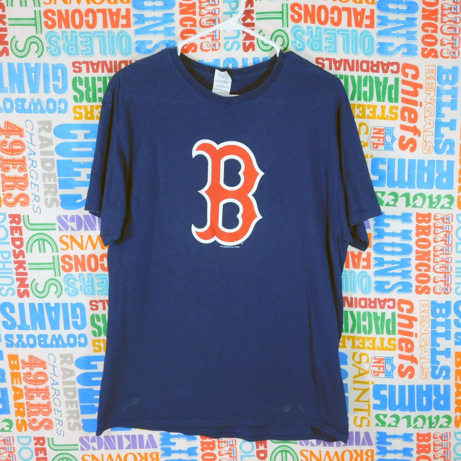 MLB Boston Red Sox B Logo T Shirt Size L Navy Blue VF Imagewear Size US L / EU 52-54 / 3 - 1 Thumbnail