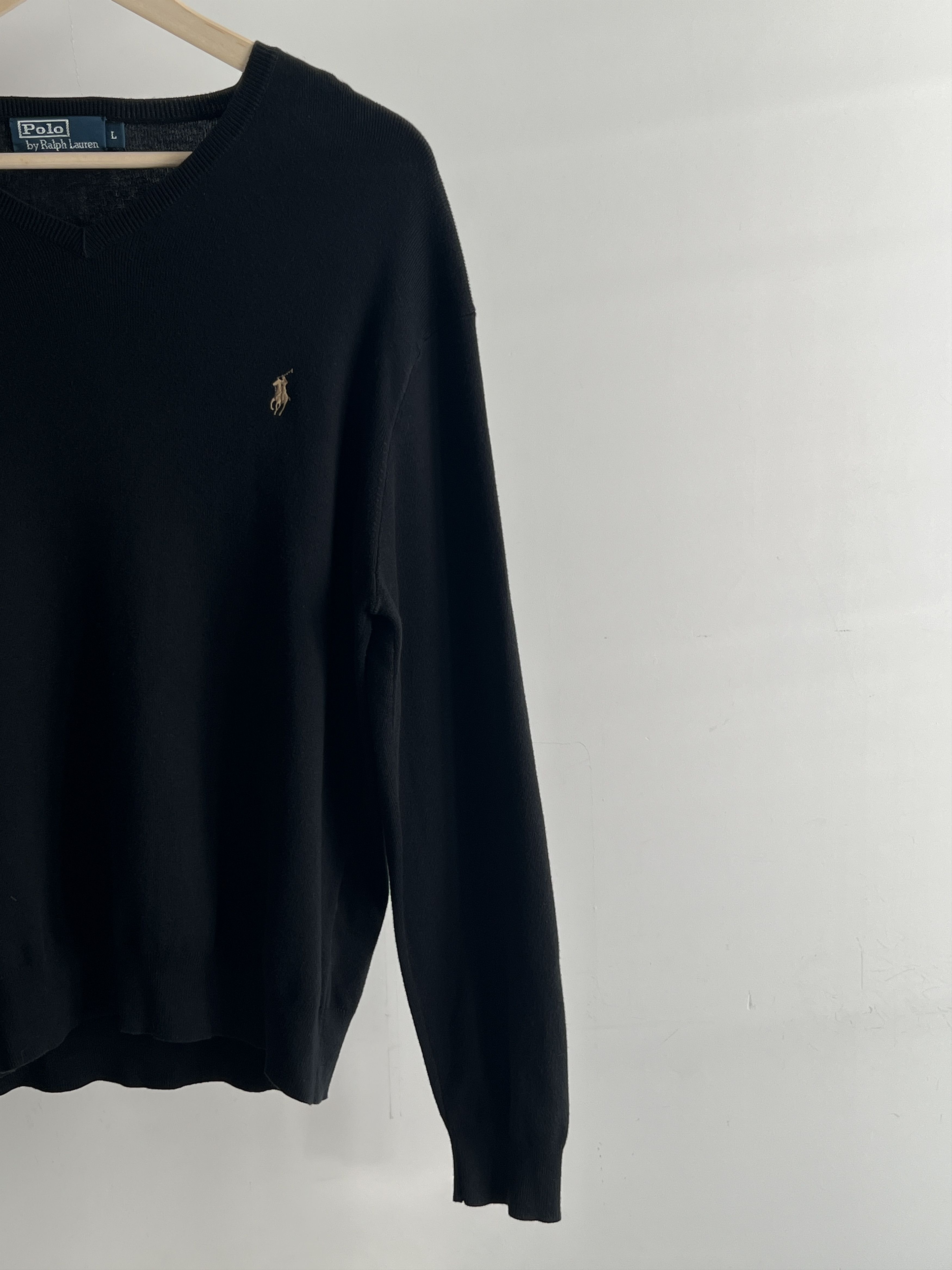 Polo Ralph Lauren × Vintage Vintage 90s Polo Ralph Lauren Sweatshirt Pullover V-Neck Size US L / EU 52-54 / 3 - 2 Thumbnail