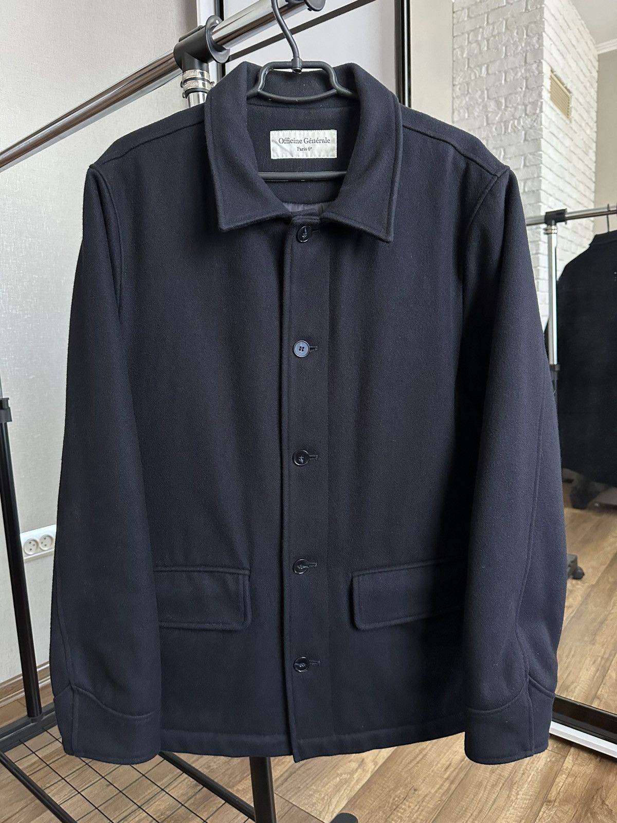Officine Generale Officine Generale Navy Wool Vasco Jacket Size US L / EU 52-54 / 3 - 1 Thumbnail