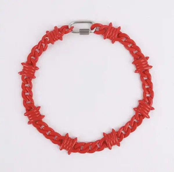 Japanese Brand Unisex Red Acrylic Brambles Wire Thorns Chain Necklace Size ONE SIZE - 4 Thumbnail