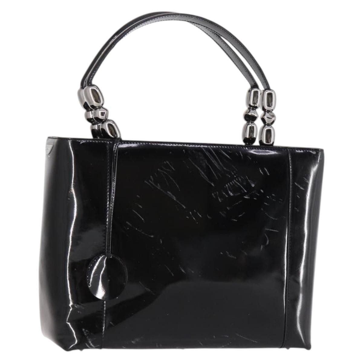 Dior DIOR Maris Pearl Hand Bag Patent Leather Black Silver Size ONE SIZE - 1 Thumbnail