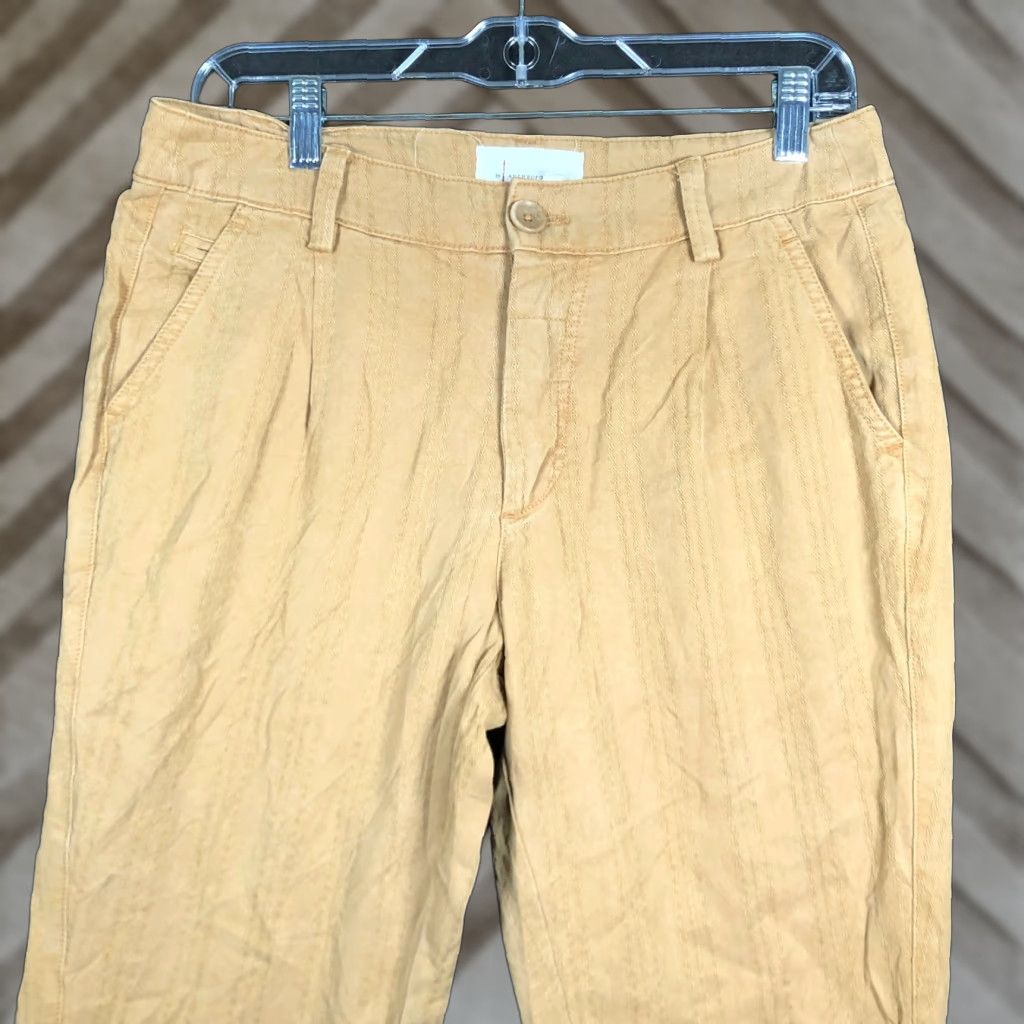 Anthropologie Anthropologie Womens Pants Brown Scout Slim Pleated Embroidered Strips 27 Size 27" / US 4 / IT 40 - 1 Thumbnail