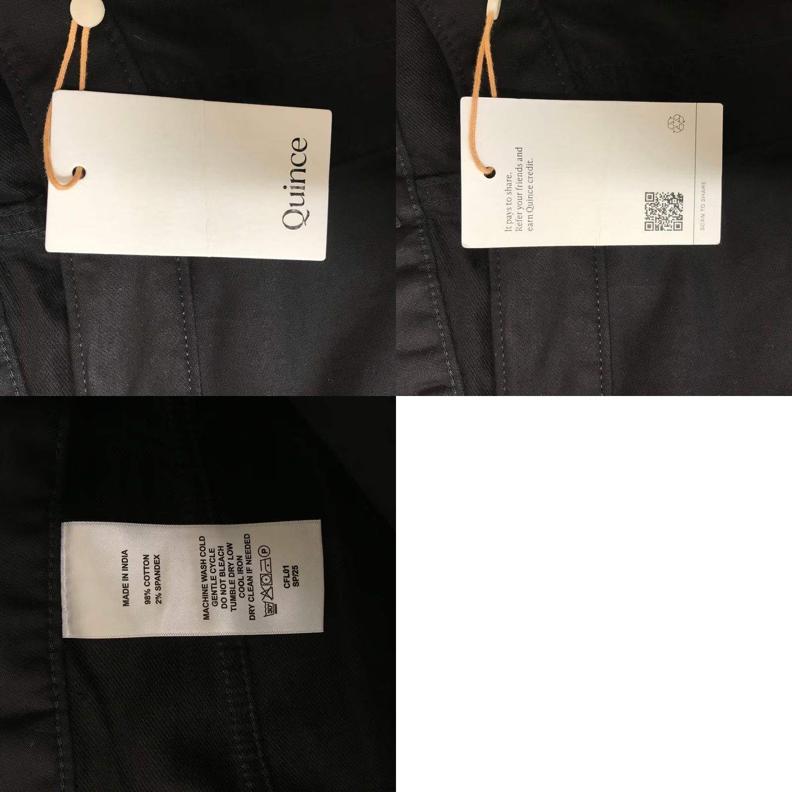 Quince Quince Mens Black Straight Leg Casual Pants 42x32 NWT Size US 42 / EU 58 - 8 Thumbnail