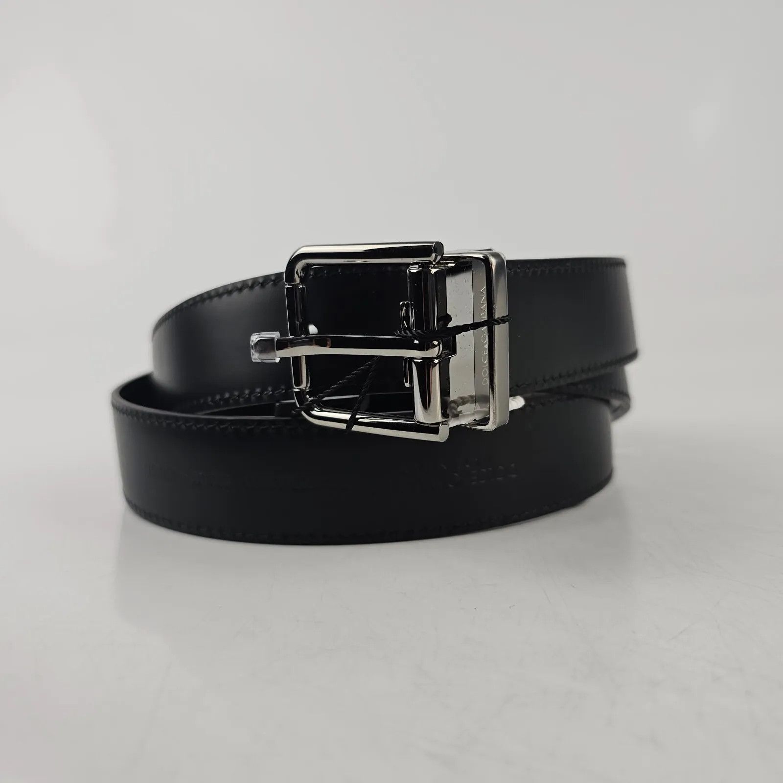 image of Balenciaga x Dolce Gabbana Dolce&gabbana Black/silver 35Mm Leather Belt New 105Cm, Men's (Size 34)